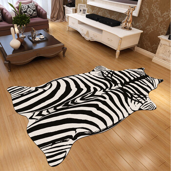 仿真虎皮地毯仿动物皮地毯仿真老虎皮牛皮奶牛斑马皮地毯整张豹i 斑马