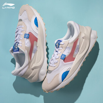 李宁轻便透气跑步鞋男鞋方圆92阿甘鞋经典复古慢跑鞋春夏透气休闲鞋跑