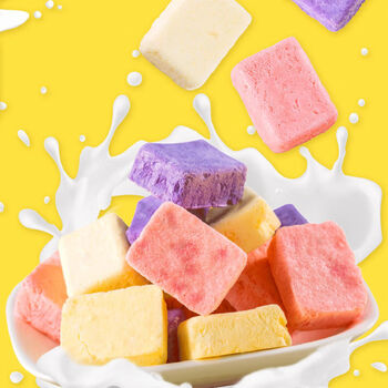 冻干酸奶果粒块酸奶块固体干吃水果干草莓干网红儿童小吃零食批发果粒