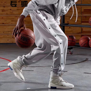 专帅2021篮网队欧文秒脱束脚加绒排扣裤秋冬美式篮球儿童全开扣运动