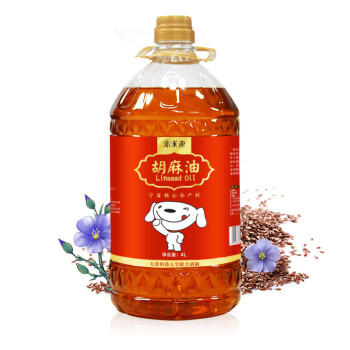 索米亚 胡麻油4L  宁夏亚麻籽油 食用油 小磨压榨 自然醇香