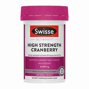 Swisse高浓度蔓越莓胶囊  月见草油女性泌尿系统健康保养卵巢澳洲进口 蔓越莓胶囊30粒