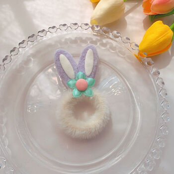 毛绒发圈超可爱兔耳朵发绳女童洋气发饰抖音网红款扎头皮筋星黛露兔耳