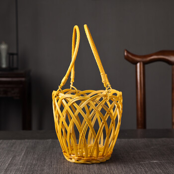 陶瓷酒瓶1斤2斤3斤5斤10斤酒坛酒瓶配件提绳手提篮子仿竹塑料提篮 1斤