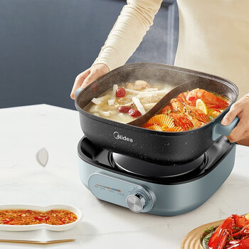 美的(midea) hgs303003电火锅6l大容量鸳鸯锅分体式多功能电热锅多