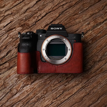 iceshusonya7r4索尼a7rm4四代a9二代相机皮套手工真皮保护套包蓝桦静