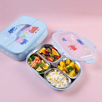 泰福高tafuco餐盘儿童不锈钢餐盒上班族便携饭盒分隔型学生便当盒12l