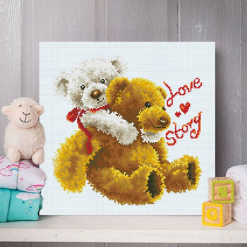 手工刺绣创意绣品法国dmc十字绣专卖新款卡通小熊爱的故事多美绣14ct