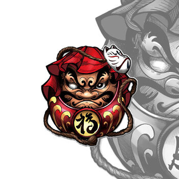 车贴日本达摩吉祥物jdm改装贴纸祈福平安个性遮挡划痕车身电动贴红色