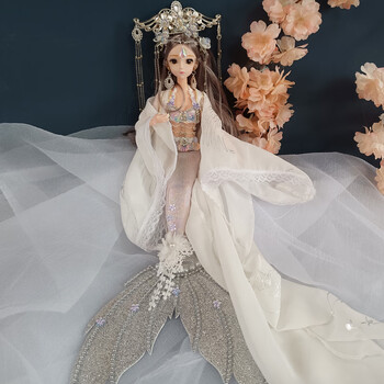 美人鱼玩偶小号娃娃公仔古风美丽鱼30厘米中国风汉服娃娃梦幻仙子手工