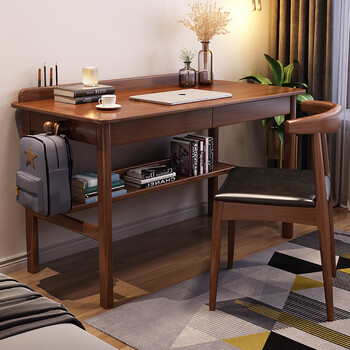 品梵仕 实木书桌卧室书房台式电脑桌网红家用学生学习桌小学生初中生