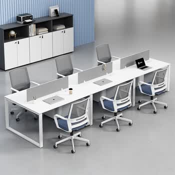 霖澜 办公桌简约现代屏风卡位员工桌职员桌办公家具桌 并排双人位(不