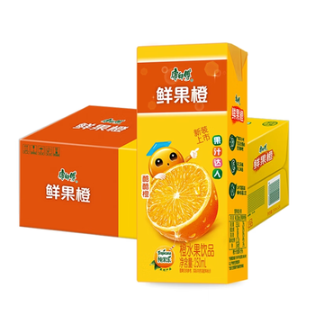 康师傅康师傅饮料鲜果橙整箱250ml*24盒纸盒装橙水果饮品橙汁果汁达人