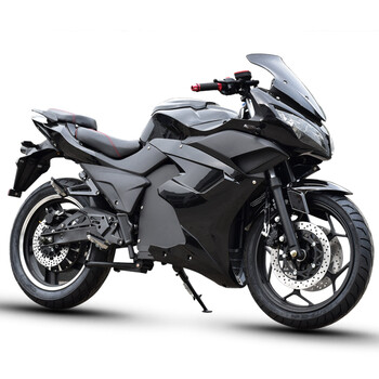 上牌摩托车街车纯电动充电的电摩机车黑色3000w电机72v32a电瓶可上牌