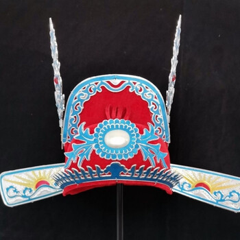 戏曲凤冠头饰戏曲演出舞台头饰新郎新娘结婚用品帽子蓝凤冠蝴蝶冠男