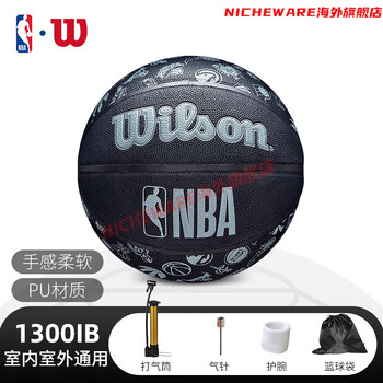 威尔胜wilsonnba城市系列7号湖人队徽篮球勇士收藏摆件pu蓝球全队徽七