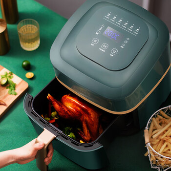 柏翠空气炸锅家用智能触控易清洗定时调温无油煎炸烤箱55l大容量浅