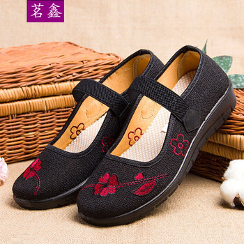 女式春秋季老奶奶穿的鞋子老北京布鞋女妇女懒人单鞋老婆女鞋老太太中