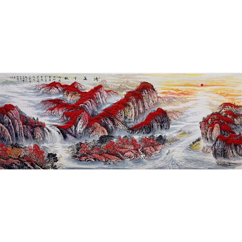 曾松涛 中国书画家创作 中心一级美术师 《鸿运千秋》 360x145cm 大丈