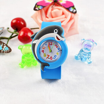 儿童玩具手表2-4岁女孩男孩卡通拍拍表幼儿可爱小童啪啪圈电子表 海豚