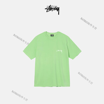 stussy复古雕像印花潮牌短袖t恤男女同款grx绿色s