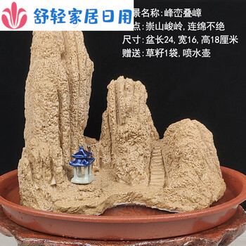 吸水石假山盆景摆件上水石鱼缸造景微景观室内观赏石植物小奇石头