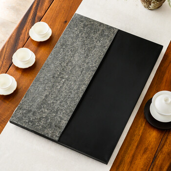 乌金石茶桌中间漏水板茶盘配件空位盖板火烧石茶台嵌入式漏水面板茶具