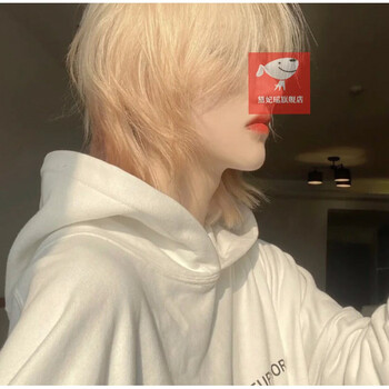 假发片男生头发蓬松假发男鲻鱼头超a狼尾酷帅气韩版自然短直发个性cos蓬松全头套式黛妃瑶米白色送发网发卡 图片价格品牌报价 京东