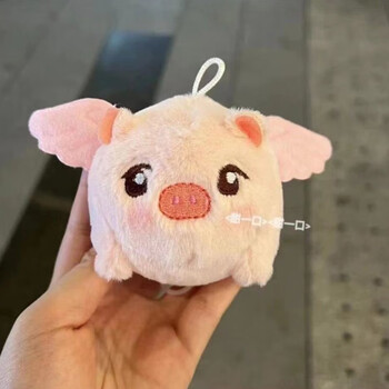 会摇尾巴的小飞猪玩具挂件网红飞天猪带翅膀公仔拉线