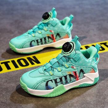 安踏(anta)男童鞋春秋儿童旋转纽扣运动篮球鞋大童男孩跑步鞋子 白