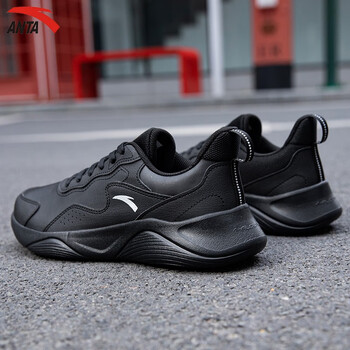 安踏男鞋运动鞋子男秋季凌云系列皮面保暖防泼水跑步