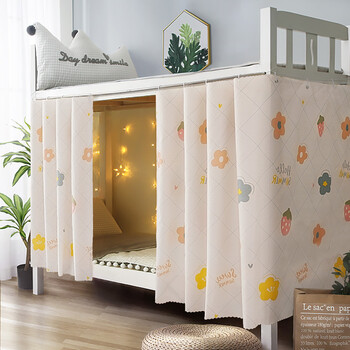 新升级单人床围帐宿舍床帘加厚遮光不透光上下铺蚊帐一体式少女风物理