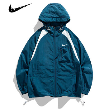 耐克顿防晒衣男潮流夏季宽松透气防外套情侣户外运动防晒服母婴牛仔蓝