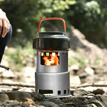 霸蓝户外用品野炊炉具便携野露营用品折叠野外烧水炉zp柴火炉15l烧