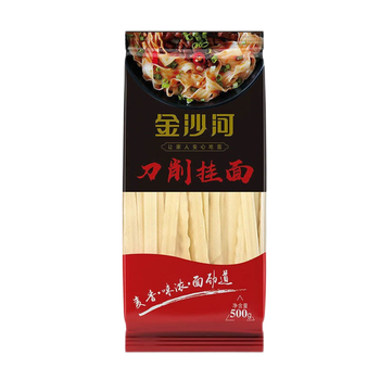 金沙河刀削面4斤宽面条陕西油泼辣子面河南烩面手工刀削挂面速食500g