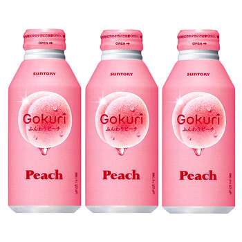 mdng日本进口gokuri 飘逸白桃果汁饮料 三德利水蜜桃果肉果汁400gx3瓶