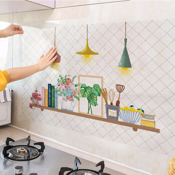 贴纸油烟壁瓷砖墙壁透明防油贴墙贴装饰耐高温橱柜瓷砖自粘贴纸防油纸