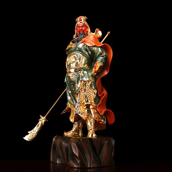 安天亲民 关公像送领导送朋友开业高端礼品台湾纯铜鎏金关公像 供奉