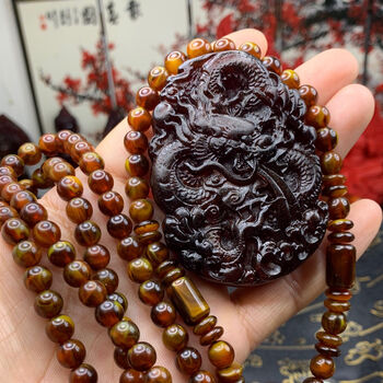 龙涎香吊坠龙涎香灰琥珀龙戏水双面龙牌吊坠霸气款持久留香黑金款一套配7m脖挂链 图片价格品牌报价 京东