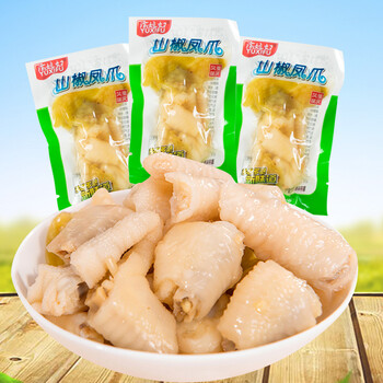 山椒凤爪泡椒鸡爪250g休闲零食品独立小包装辣鸡爪渝媳妇山椒凤爪250