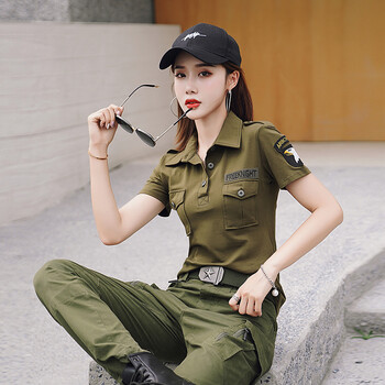 zgmr春夏季迷彩服韩版休闲套装女短袖时尚大码显瘦薄款宽松运动两件套