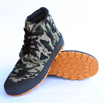 军训迷彩鞋工作鞋作训鞋胶鞋男女牛筋底高帮41码255收藏店铺优先发货