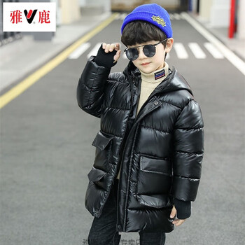雅鹿三防羽绒服童装男童气绒服加厚2023儿童洋面包服小孩中大童12岁