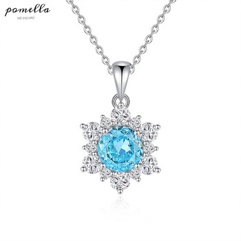 漂真18k金白金雪花项链女 8a高碳钻冰花切爆闪吊坠锁骨链o字链 45cm