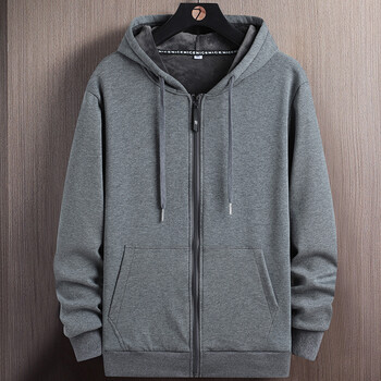 卫衣男加绒帽衫大码加厚秋冬连帽士宽松带黑色冬季春秋款运动休闲开衫