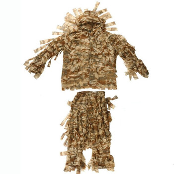 毛丝型伪装衣成人户外野战草衣绝地求生吃鸡伪装服 布条吉利服-荒漠