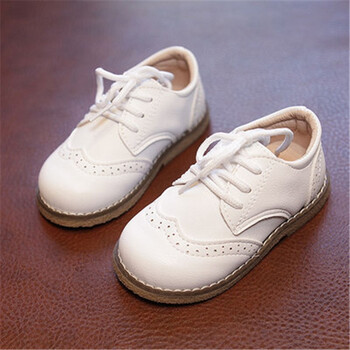 春秋季儿童皮鞋软底男童豆豆鞋英伦风1-5岁小男孩单鞋韩版童鞋 白色