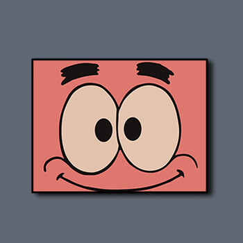 豪绘海绵宝宝派大星挂画简约现代儿童房章鱼哥装饰画卧室房间背景墙画