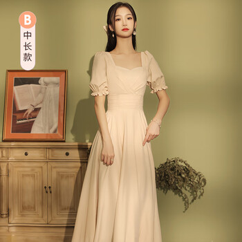 毕业晚会礼服 毕业典礼礼服毕业照衣服大学生高中毕业季礼裙子合影