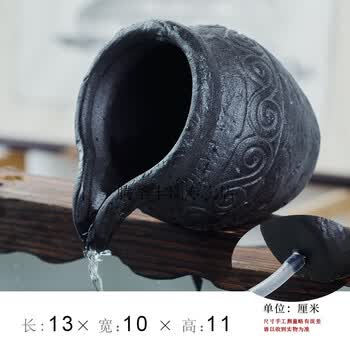 流水摆件循环水高山流水喷泉摆件水景流水摆件中式陶瓷鱼缸循环小号